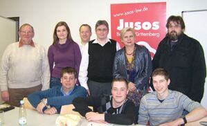 Die Jusos mit den Referenten Mattheis, Schmidt und Nestele