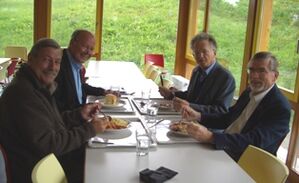 (v.l.n.r. Eberhard Haug, Elmar Haug, Prof. Hartmut Schneider, Dr. Manfred Hüllemann