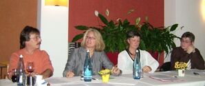 V.l. Ludwig Hoferer, Esther Peylo, Saskia Esken, Tobias Frommann